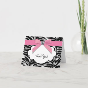 Tarjetas de agradecimiento Pink Zebra