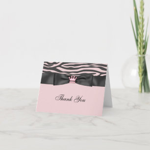 Tarjetas de agradecimiento Pink Zebra Pink Black P
