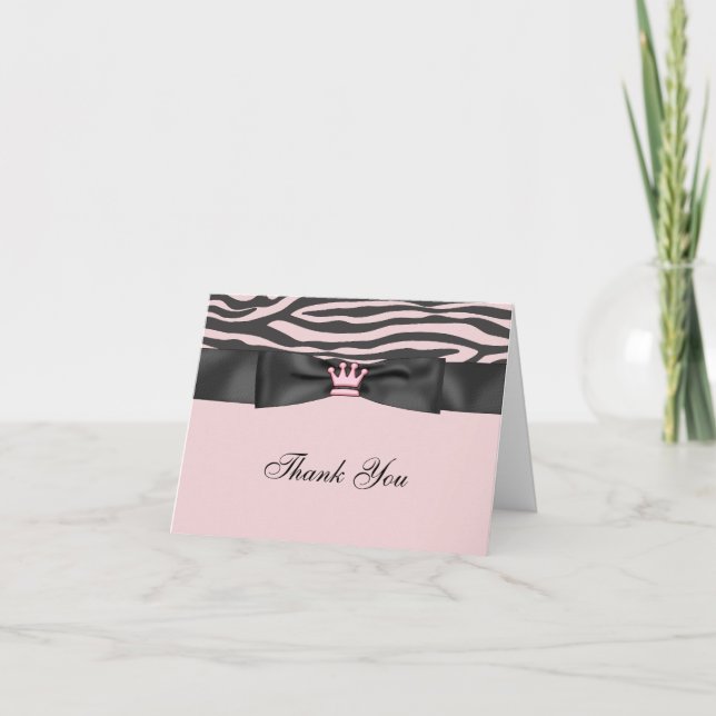 Tarjetas de agradecimiento Pink Zebra Pink Black P (Anverso)