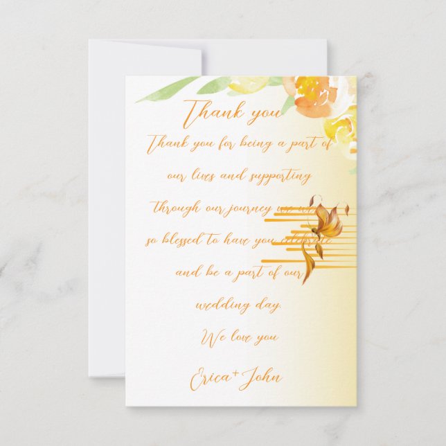 Tarjetas de agradecimiento planas (Anverso)