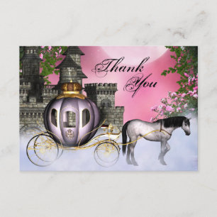 Tarjetas de agradecimiento planas de princesa de c