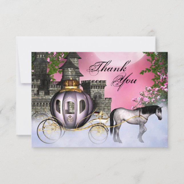 Tarjetas de agradecimiento planas de princesa de c (Anverso)