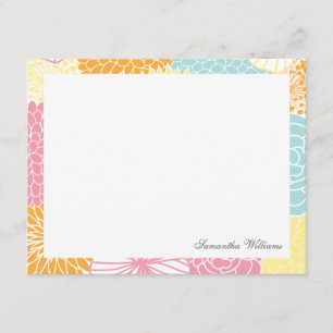 Tarjetas de agradecimiento planas florales persona