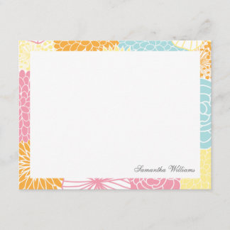 Tarjetas de agradecimiento planas florales persona