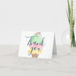 Tarjetas de agradecimiento plegables de helado con