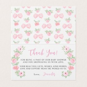 Tarjetas de agradecimiento plegables para baby sho