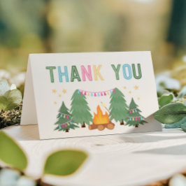 Tarjetas de agradecimiento plegadas de Camping de