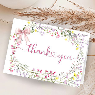 Tarjetas de agradecimiento plegadas de Wildflower