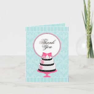 Tarjetas de agradecimiento por el pastel y el Dama