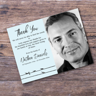 Tarjetas de agradecimiento por funeral de yate en