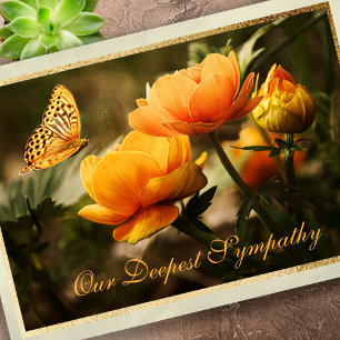 Tarjetas de agradecimiento por funeral   Mariposa 