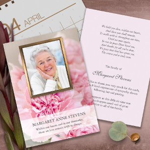 Tarjetas de agradecimiento por funeral Peonía Ro