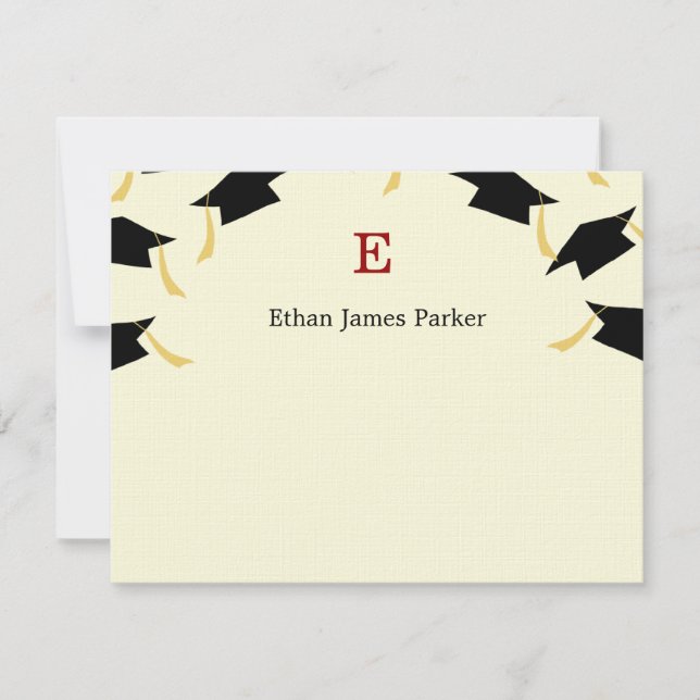 Tarjetas de agradecimiento por graduación de mayús (Anverso)