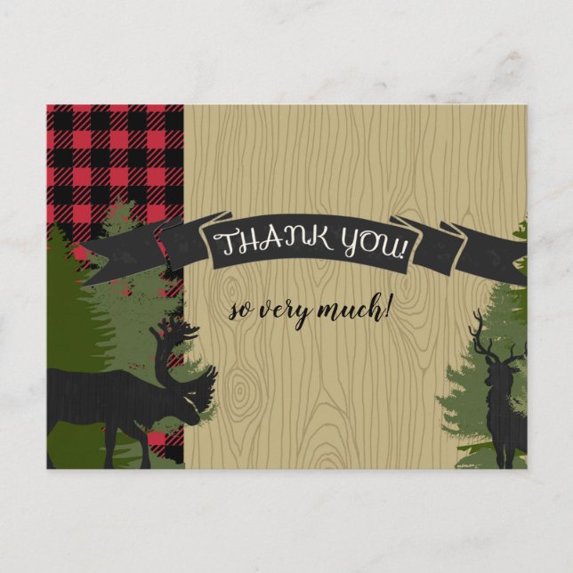 Tarjetas de agradecimiento Postcard Lumberjack Pla (Anverso)