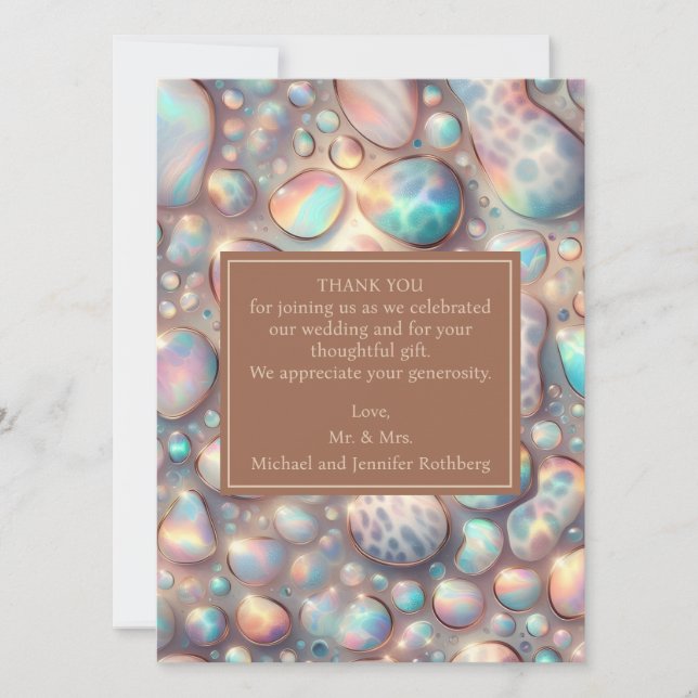Tarjetas de agradecimiento prellenadas para boda e (Anverso)