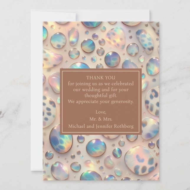 Tarjetas de agradecimiento prellenadas para boda e (Anverso)