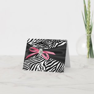 Tarjetas de agradecimiento Pretty Pink Zebra