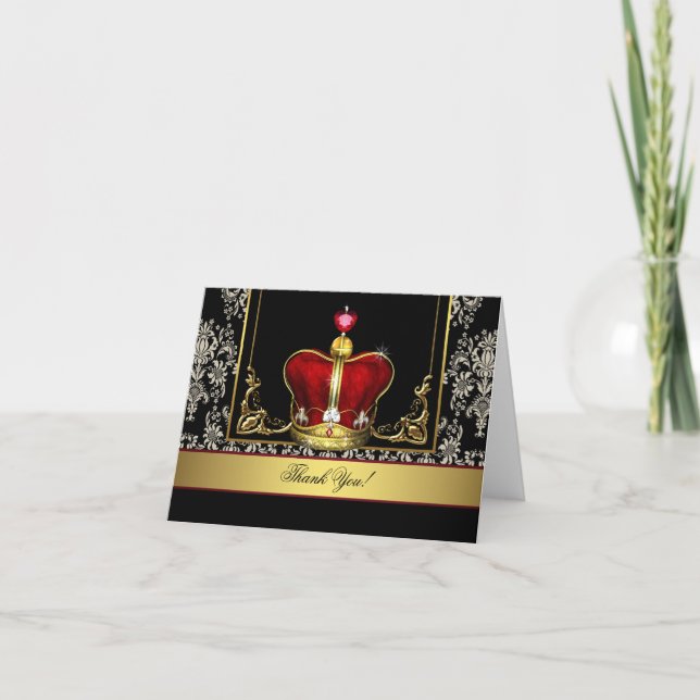 Tarjetas de agradecimiento Principe Corona de Oro  (Anverso)