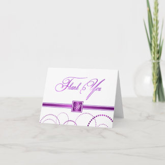 Tarjetas de agradecimiento - Púrpura y blanco - Pe
