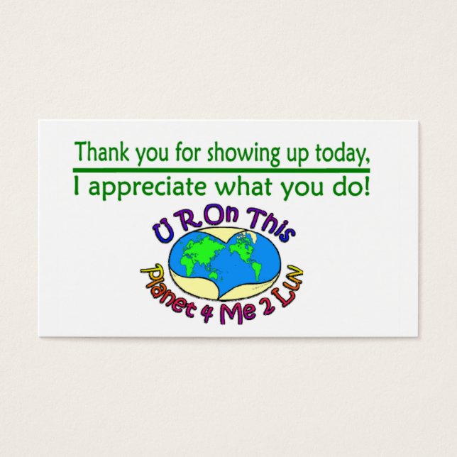 Tarjetas de agradecimiento que cambian este planet (Frente)