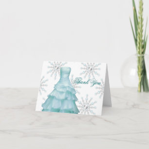 Tarjetas de agradecimiento Quinceañera Copos de Ni