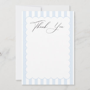 Tarjetas de agradecimiento rayadas azules y blanca