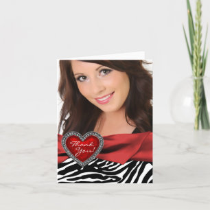 Tarjetas de agradecimiento Red Heart Photo Zebra