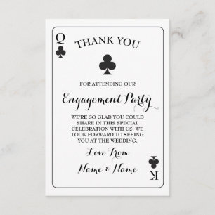 Tarjetas de agradecimiento Rey Reina As de Trébole