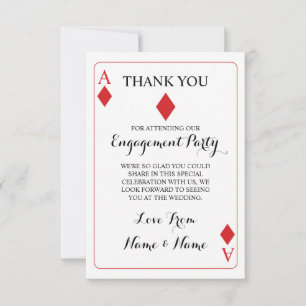 Tarjetas de agradecimiento rojas de juego As de Di