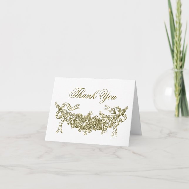 Tarjetas de agradecimiento románticas con swag dor (Anverso)