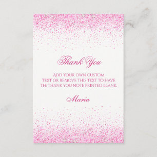 Tarjetas de agradecimiento rosa brillante