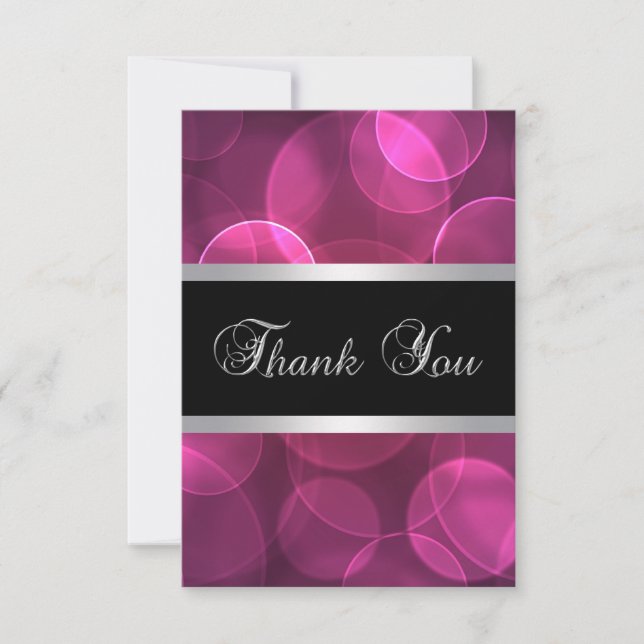 Tarjetas de agradecimiento rosa intenso (Anverso)