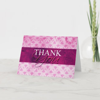 Tarjetas de agradecimiento rosadas calientes