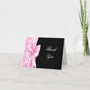 Tarjetas de agradecimiento rosadas damasco rosa ne