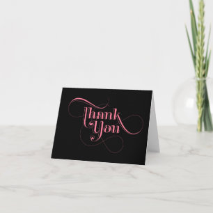 Tarjetas de agradecimiento rosadas y negras