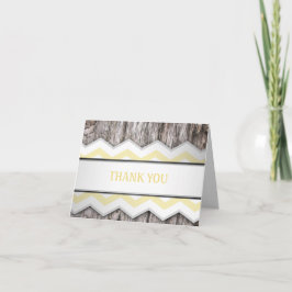 Tarjetas de agradecimiento rústicas Chevron y made