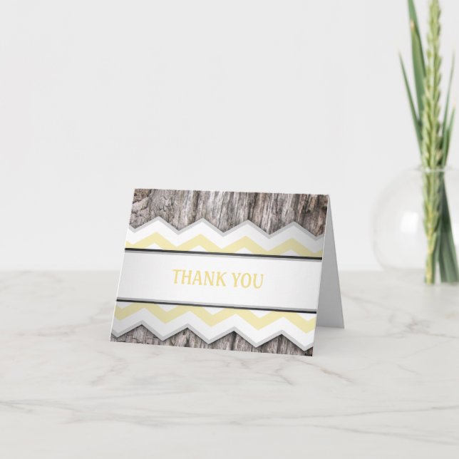 Tarjetas de agradecimiento rústicas Chevron y made (Anverso)