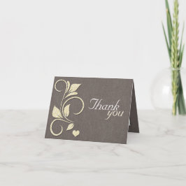 Tarjetas de agradecimiento rústicas impresas con b