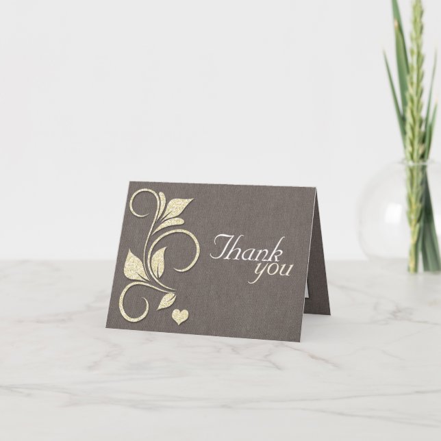 Tarjetas de agradecimiento rústicas impresas con b (Anverso)