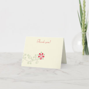 Tarjetas de agradecimiento sencillas de flores y e