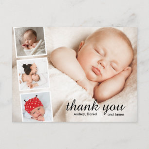 Tarjetas de agradecimiento sencillas para baby sho