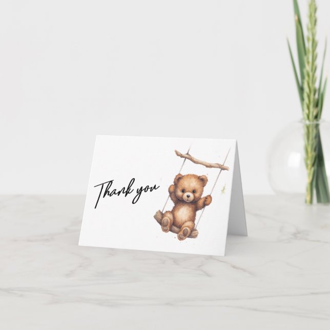 Tarjetas de agradecimiento sencillas para baby sho (Anverso)
