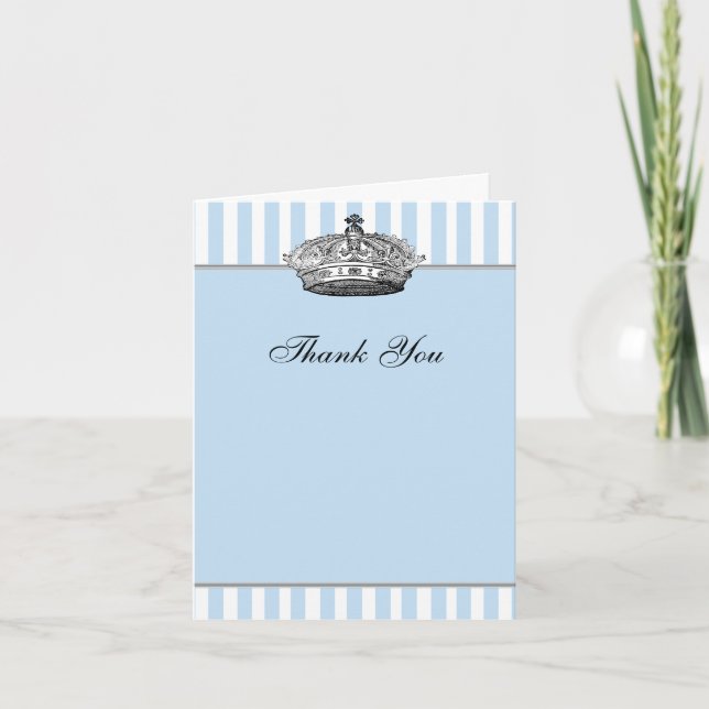 Tarjetas de agradecimiento Silver Crown Baby Blue  (Anverso)