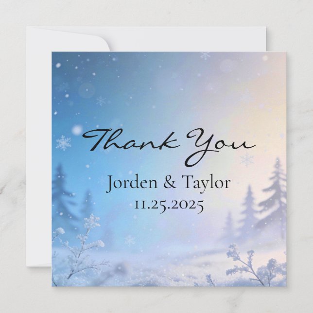 Tarjetas de agradecimiento Soft Winter Daydream (Anverso)