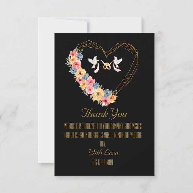 Tarjetas de agradecimiento tras la boda (Anverso)