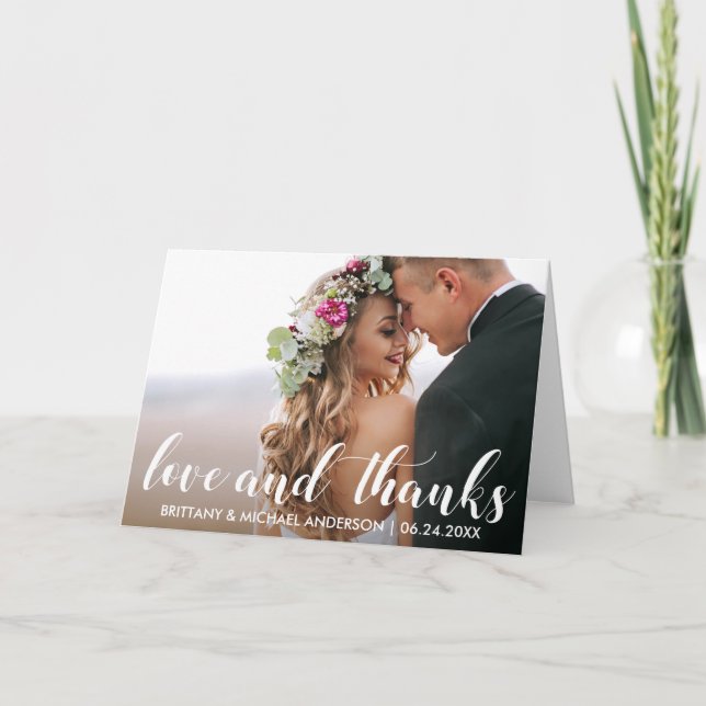 Tarjetas de agradecimiento tras la boda | Amor y a (Anverso)