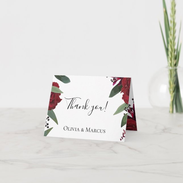 Tarjetas de agradecimiento tras la boda | Elegante (Anverso)