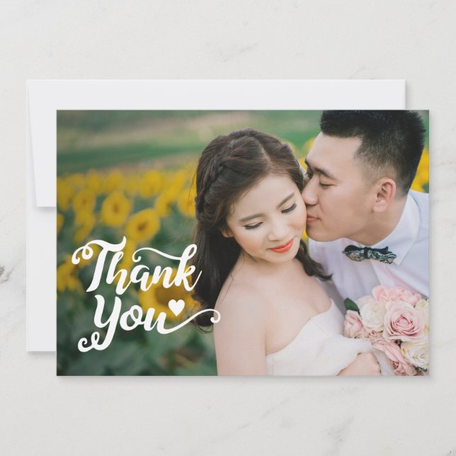 Tarjetas de agradecimiento tras la boda | Guión ma (Anverso)
