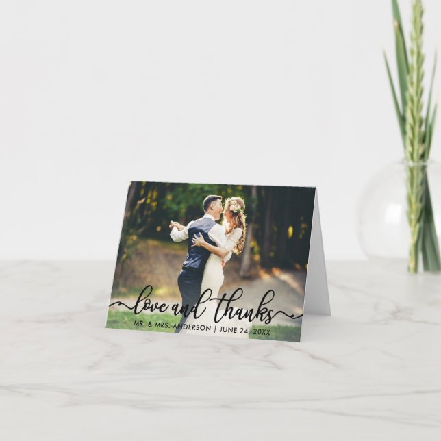 Tarjetas de agradecimiento tras la boda | Nota de  (Anverso)