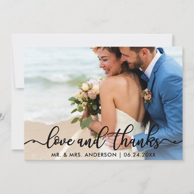 Tarjetas de agradecimiento tras la boda | Tarjeta  (Anverso)